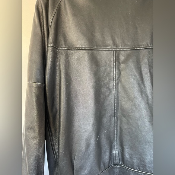 Vintage Mens Leather Jacket XL Black Biker Zip 90s Y2k - Picture 8 of 13
